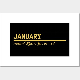 Word January Posters and Art